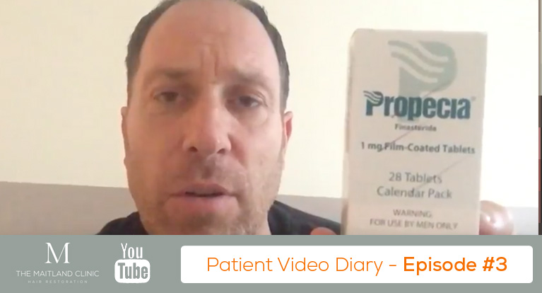 FUT Hair Transplant Patient Review – Side Effects of Propecia? Video Diary #3