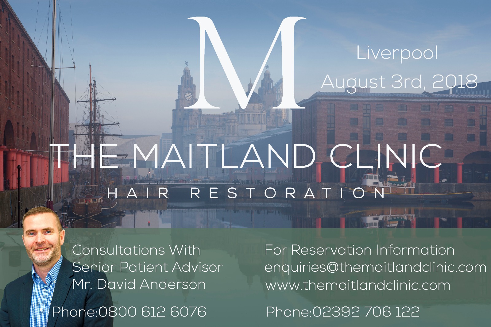 Liverpool Hair Transplant Consultations- Friday August 3rd 2018