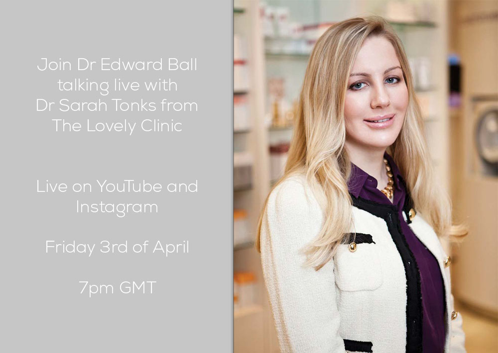 Join Dr. Edward Ball talking live with Dr. Sarah Tonks Friday 3rd April 2020 7pm GMT