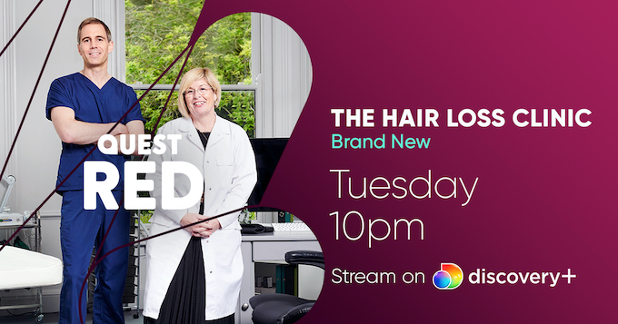 The Maitland Clinic features in a new TV show – The Hair Loss Clinic – On TLC YouTube Channel, Quest Red and streaming on Discovery+