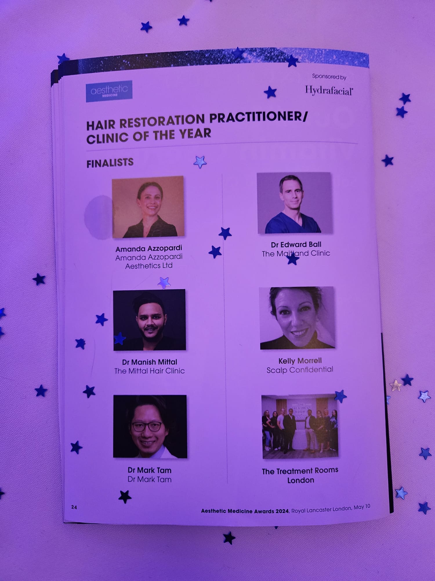 The Maitland Clinic and Dr. Edward Ball awarded Best Hair Restoration Clinic/Practitioner of the Year at the Aesthetic Medicine Awards 2024