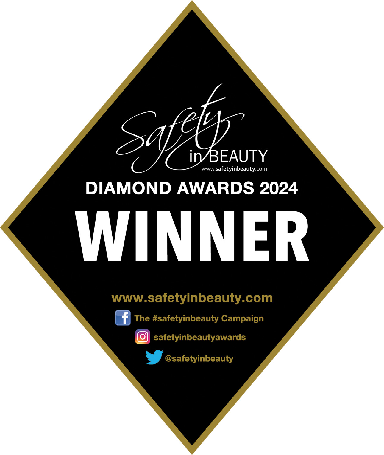 Safety in Beauty Diamond Awards 2024 Winner badge